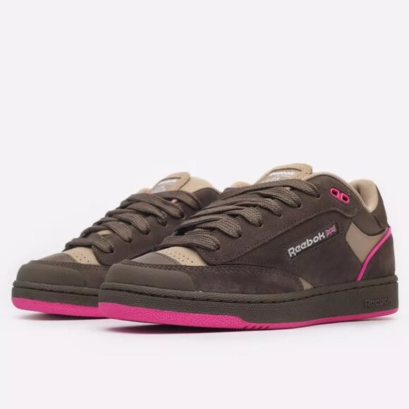 Reebok Club C BULC Tennis Sneakers Brown Tan Pink 10003372 Men's 9.5 Unisex - Picture 1 of 10